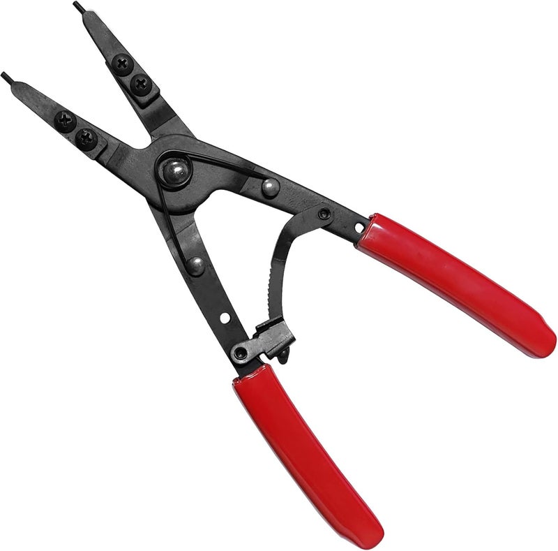 Guweta 38700 Snap Ring Pliers 10in Heavy Duty Internal External Circlip Pliers with Ratchet Locking Design Anti-slip Snap-ring Installation Removal Kit Fit for Ford Super Duty Pickups 2007 and Newer (Red) - Image 1